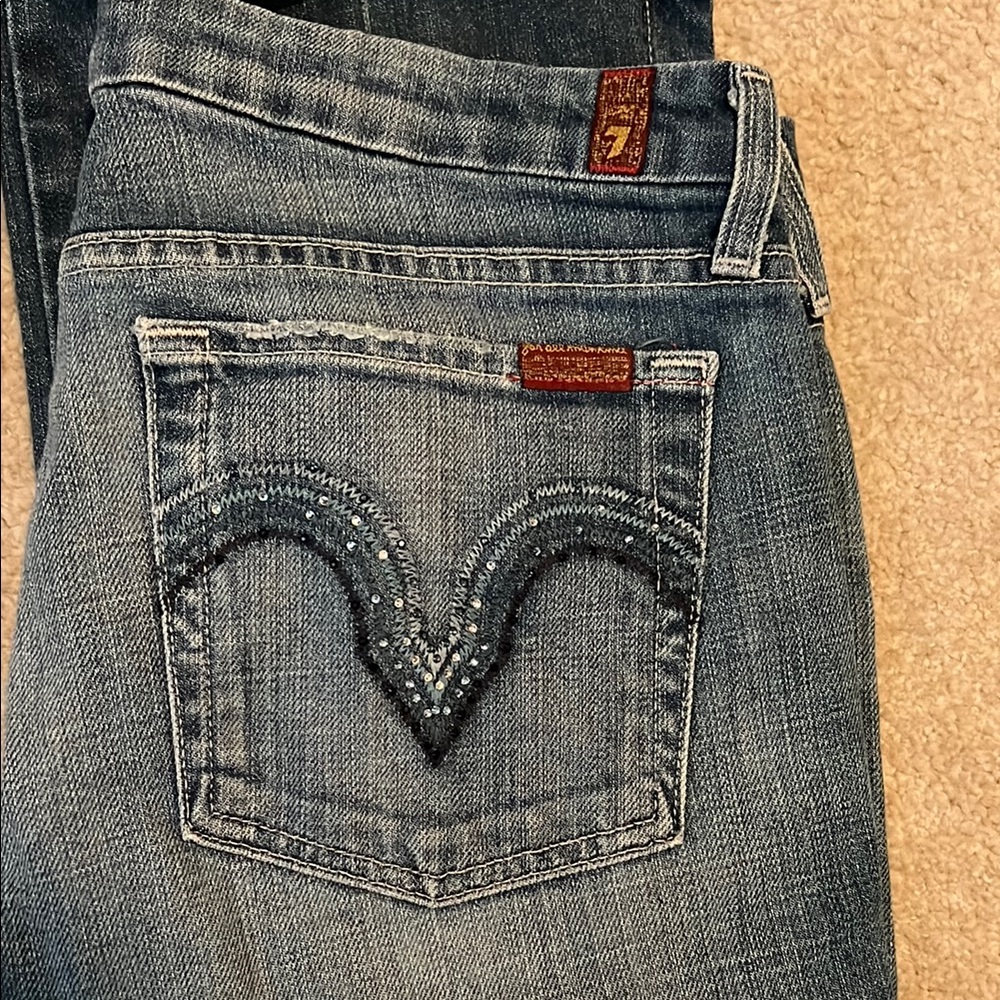 7 For All Mankind Blue Vintage Wash Jeans
